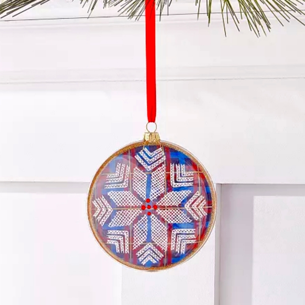 Holiday Lane🎄All Tarted Up Snowflake Disk Ornament BRAND NEW